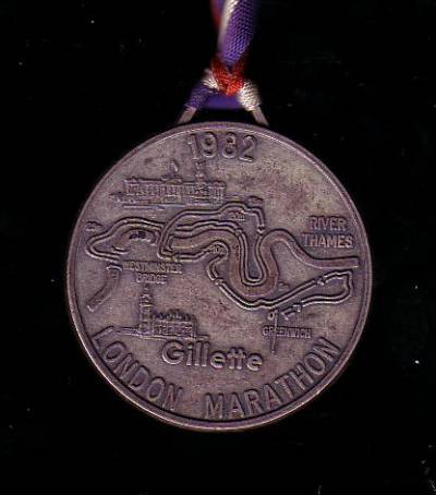 1982 London marathon medal