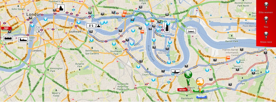 London Marathon course