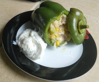 Stuffed green pepper