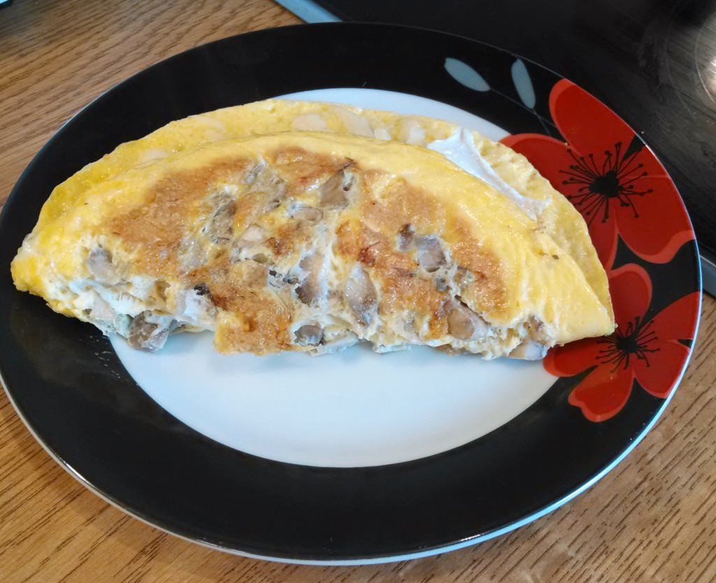 Mushroom and goat's cheese omelette