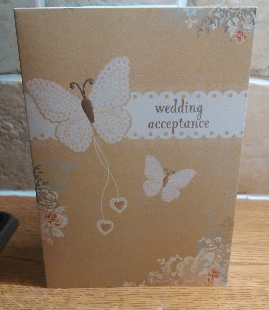 Wedding acceptance card