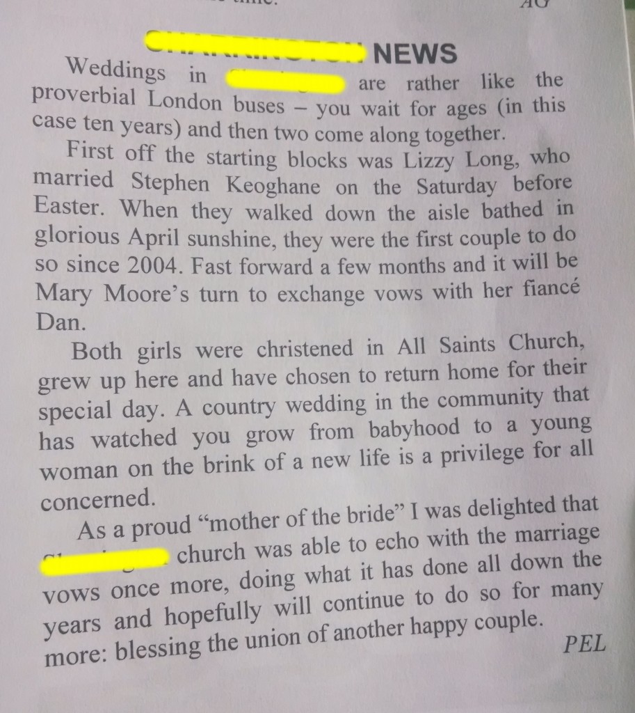 Church paper article
