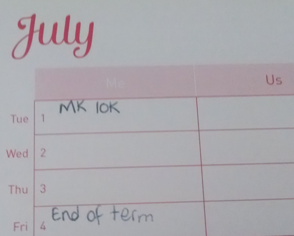End of term in calendar