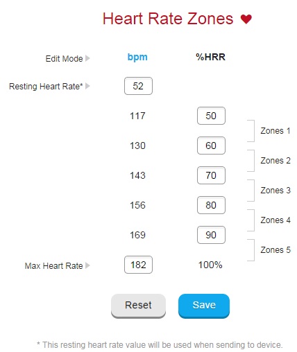 garmin 35 heart rate zones