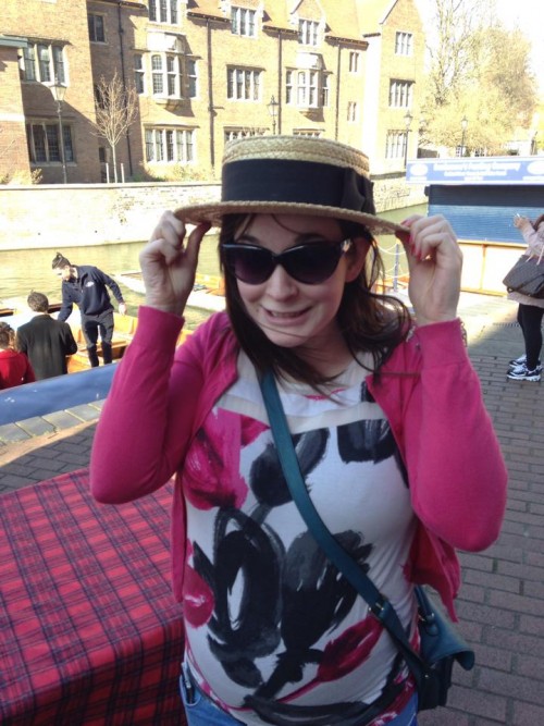 Vicki's hen do - photo in a bowler hat