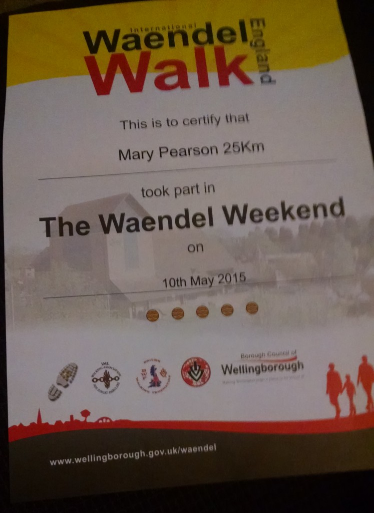 Waendel Walk certificate