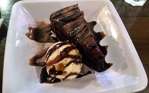 Chocolate fudge cake at Cafe Brio, Olney