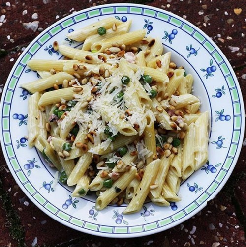 Refreshing Pasta with peas, pancetta and mint (Hello Fresh)
