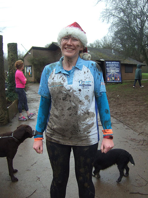 The result of running with Tom at the Christmas Eve muddy run!