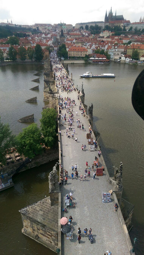 From the top of the bridge tower in Prague