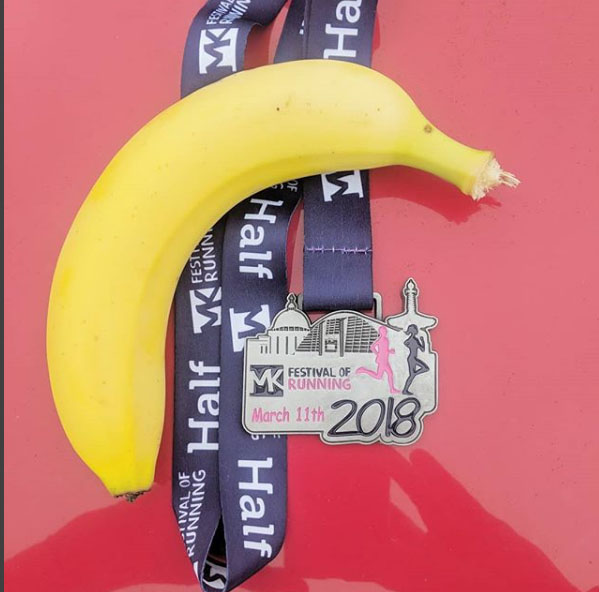 MK half banana and medal