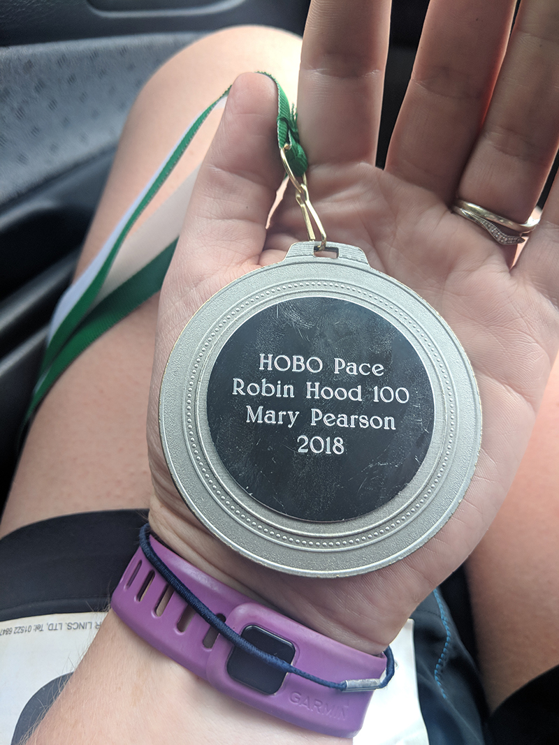100 mile Hobo Pace Robin Hood 100 medal