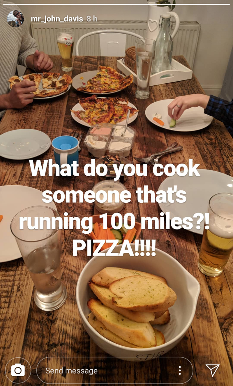 All the pre-race pizza at John's house