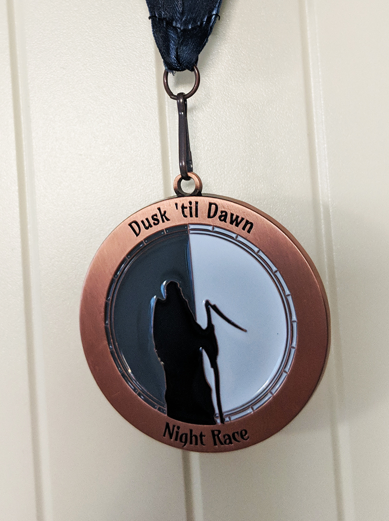 Dusk 'til Dawn marathon medal
