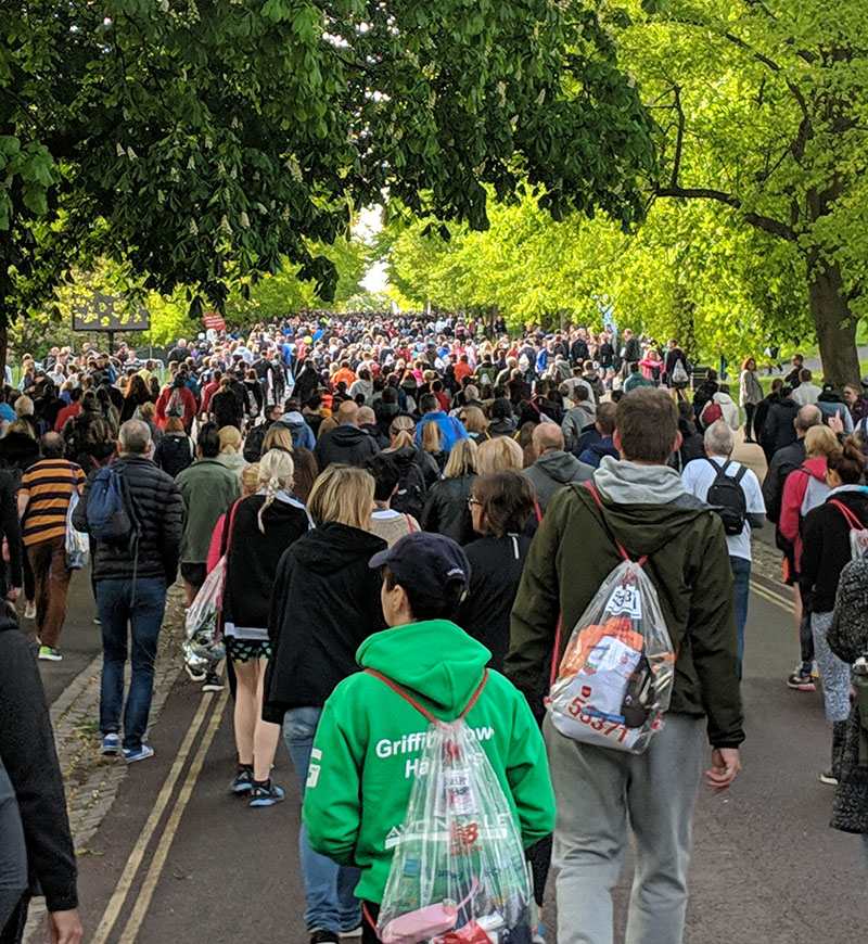 Walking to the Red start at the London Marathon